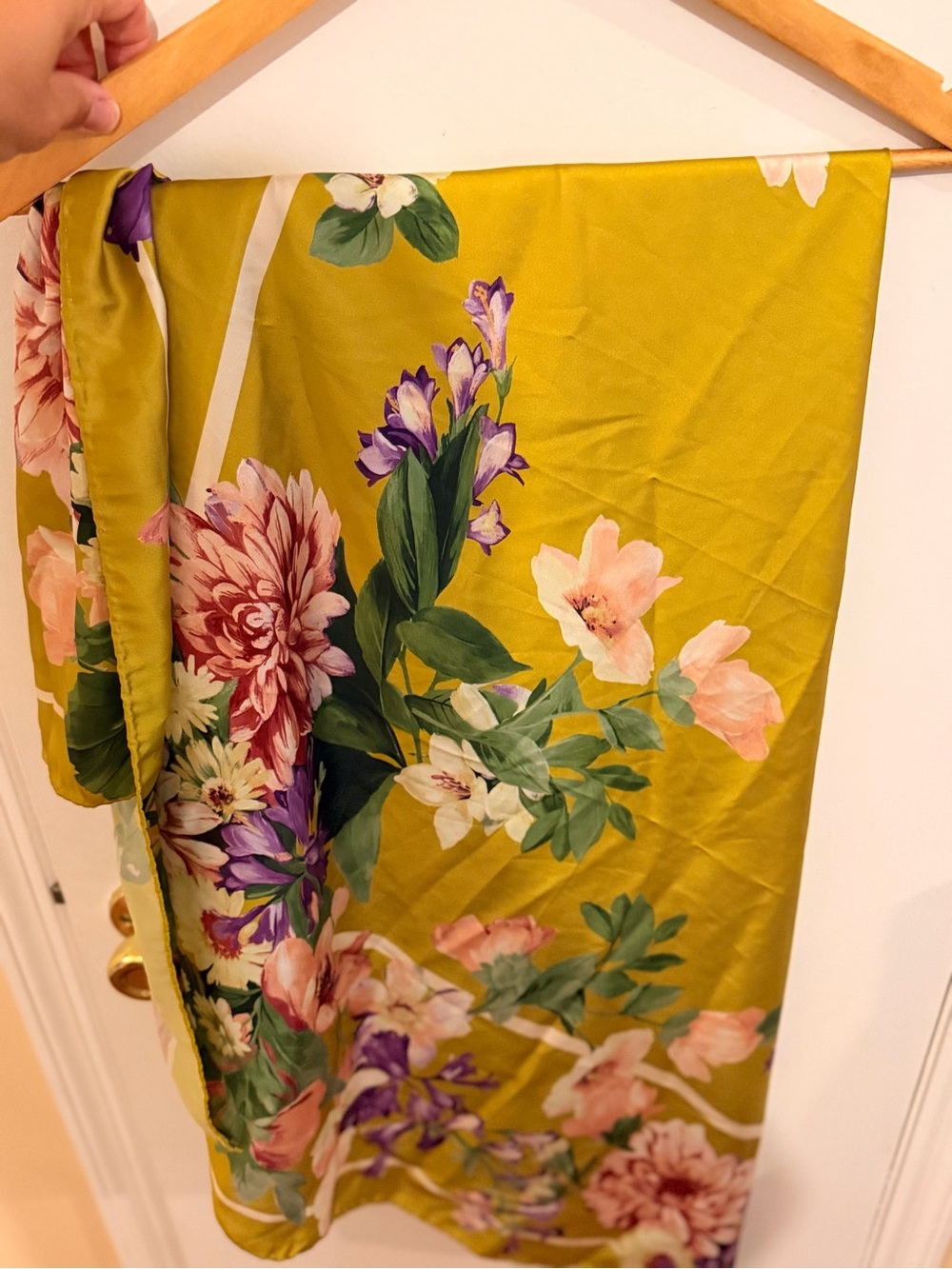 Floral Satin Scarf/Swim Sarong